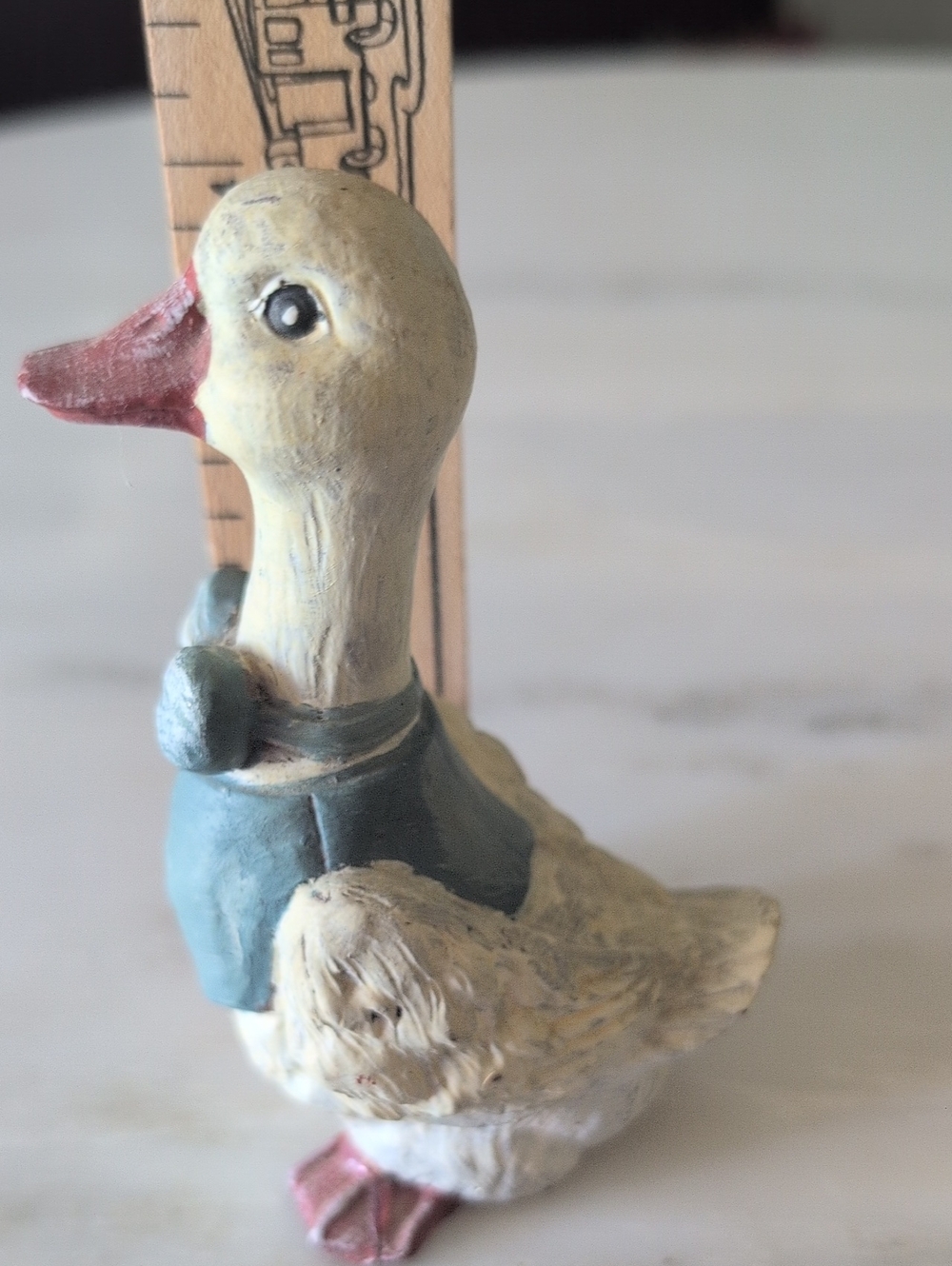 Hand-Painted Cream & Blue Decorative Duck Figurine - Picture 3 of 6